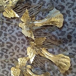 Angel Gold Tone Ornaments Set of 4